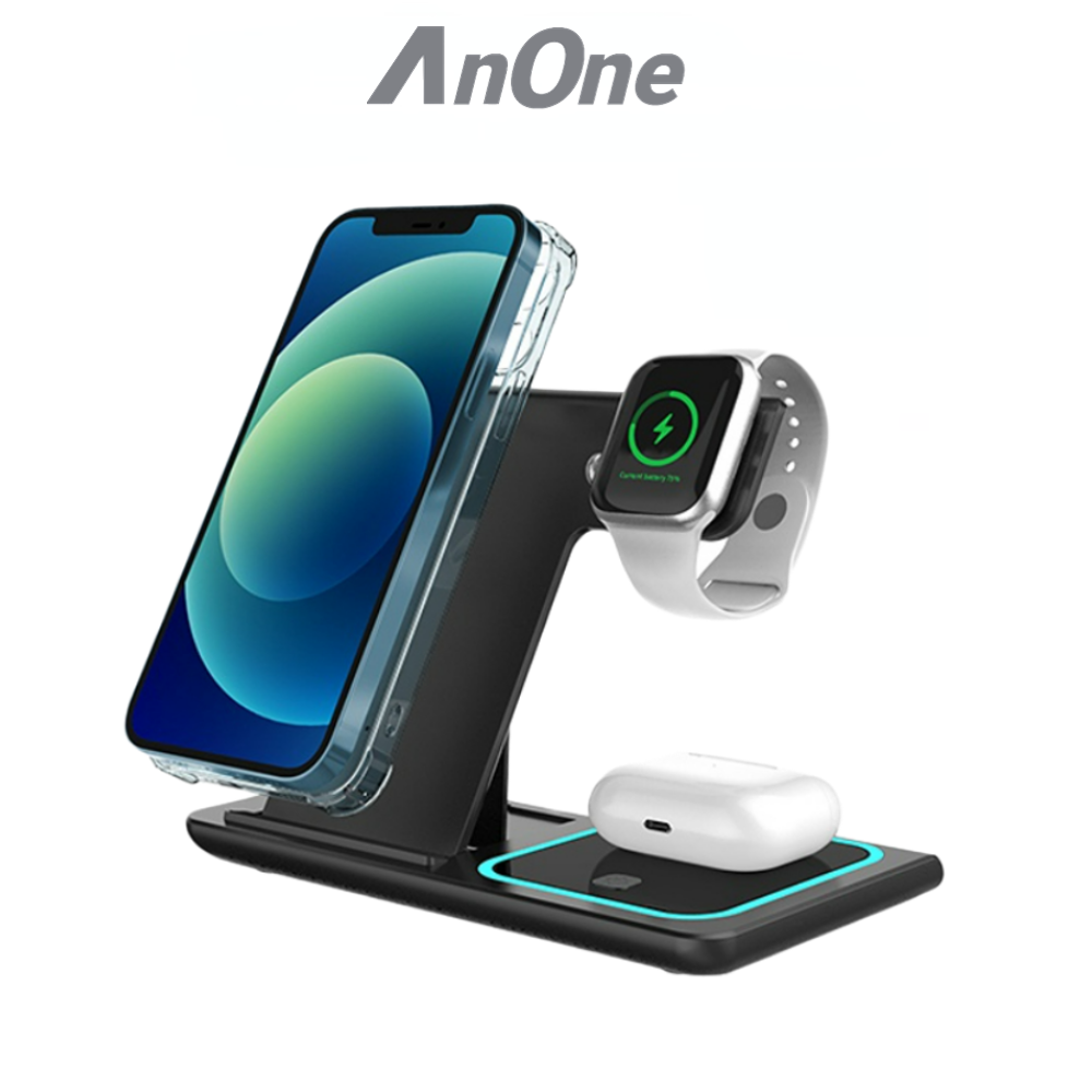 Anone 三合一充電座 原廠正版 蘋果/安卓 Qi 無線充電盤