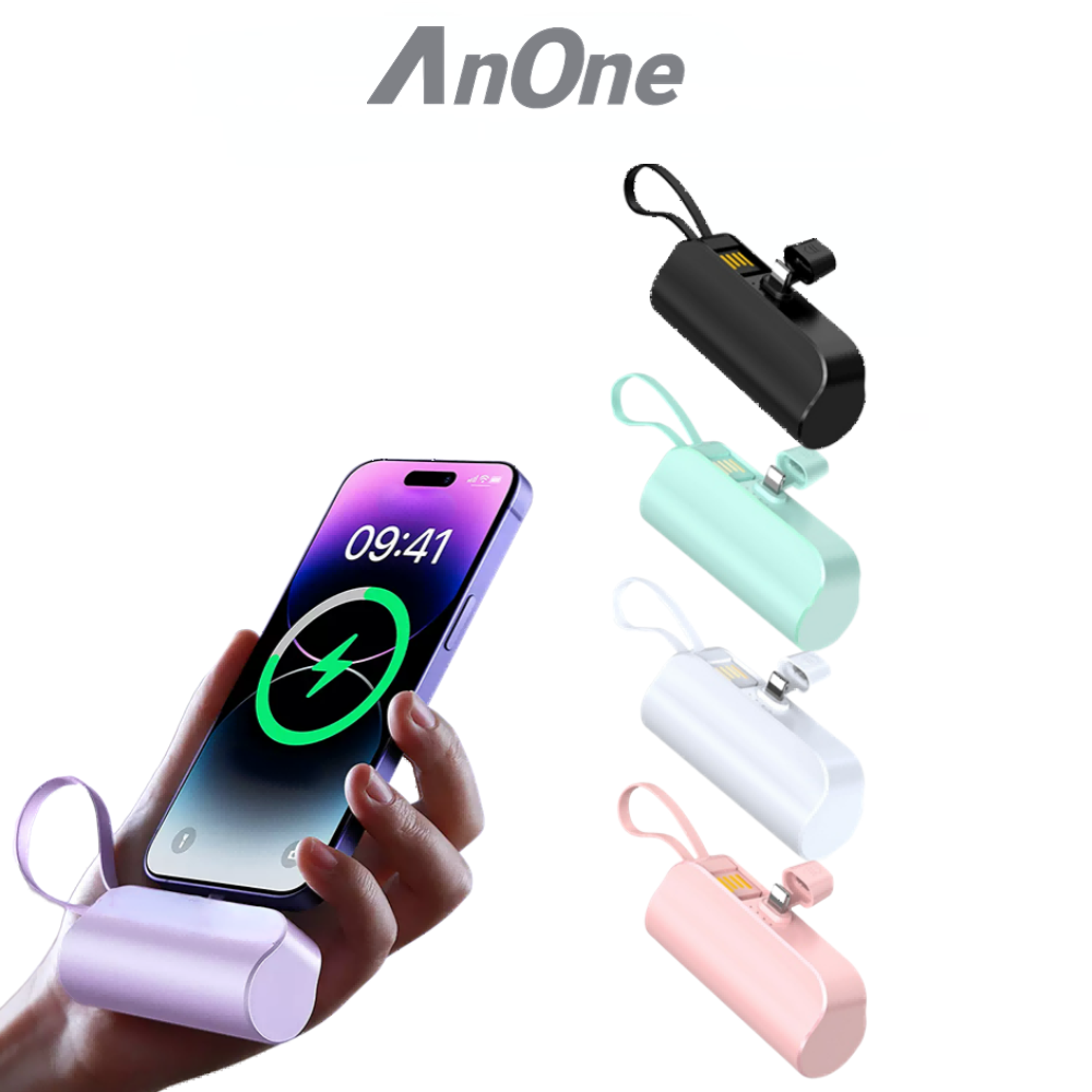 Anone 口袋行動電源 行動電源 膠囊行動電源 蘋果 大容量行動電源 赠送收纳袋 5000毫安容量