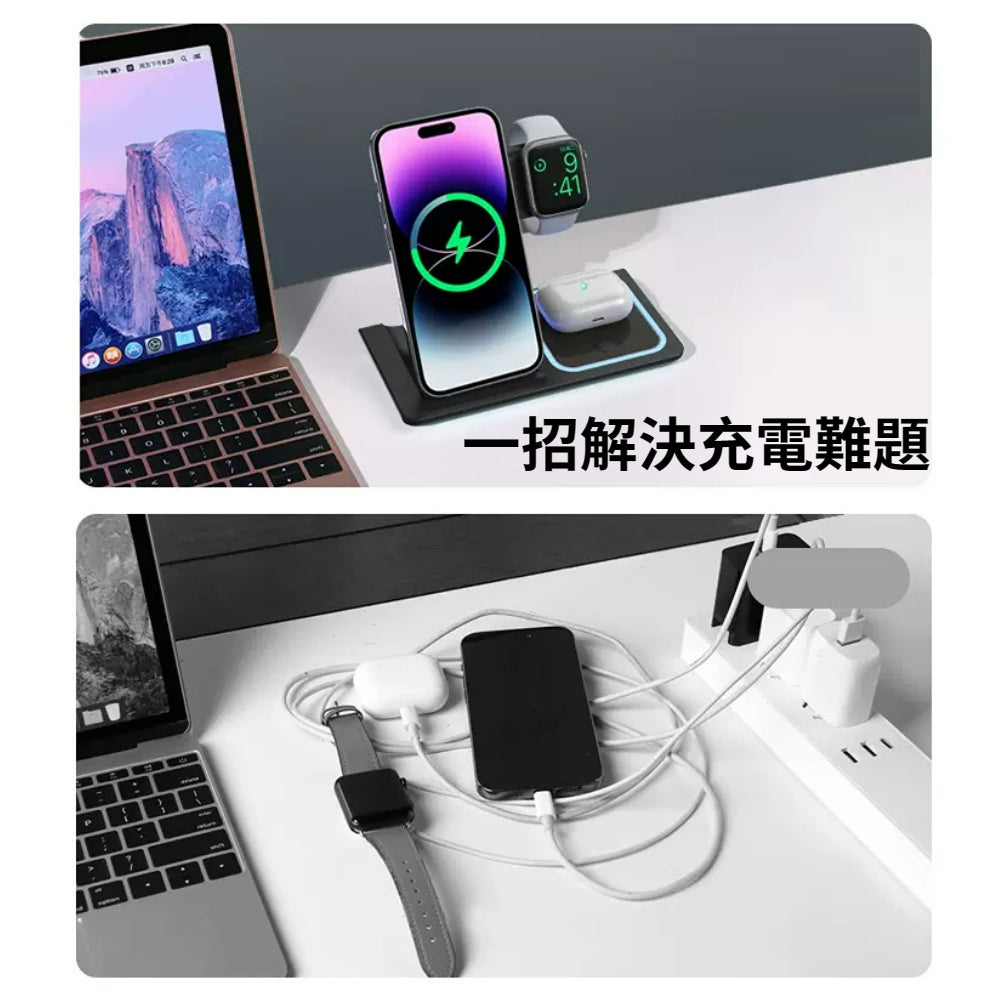 Anone 三合一充電座 原廠正版 蘋果/安卓 Qi 無線充電盤