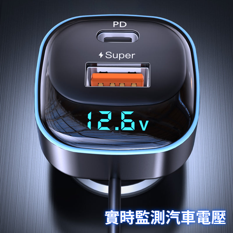 Anone一充五 車用充電器 汽車車充 Type-C+USB-A 車充 雙Type-C 快充 手機充電