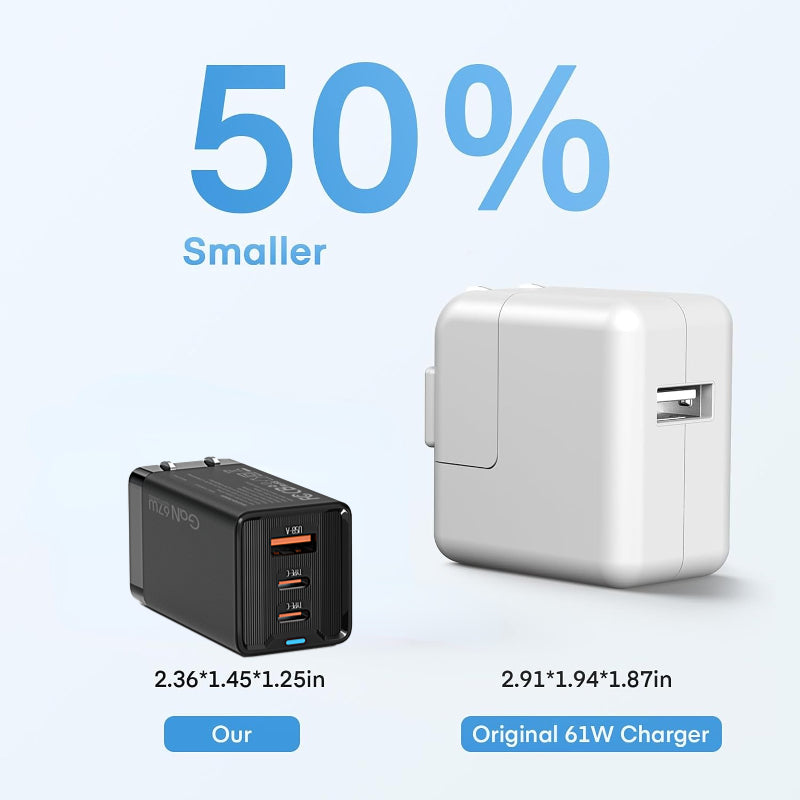 Anone 65W GaN 氮化鎵充電器 適用 iPhone三星手機 Mac筆電 Type-C PD快充頭