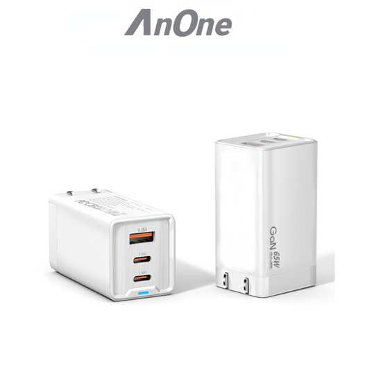 Anone 65W GaN 氮化鎵充電器 適用 iPhone三星手機 Mac筆電 Type-C PD快充頭